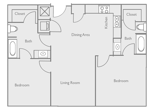 a floor plan of a 1 bedroom apartment